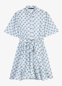 Maje Dames Rubelasemi mini tuniekjurk in linnenblend in de kleur Lichtblauw