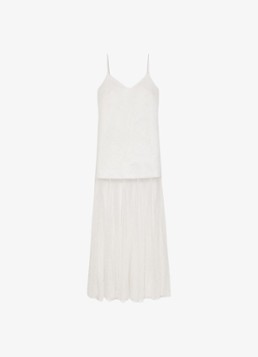 Maje Dames Maxi jurk met mesh detail in de kleur Wit