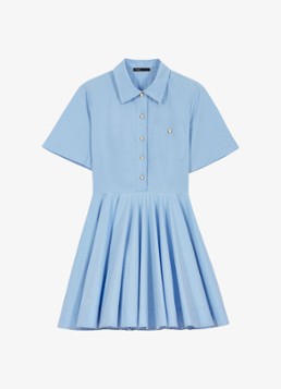 Maje Dames Reblo mini tuniekjurk met plooien in de kleur Blauw