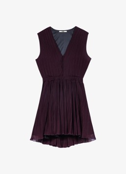 Maje Dames Mini jurk met V-hals in de kleur Paars