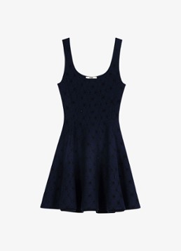 Maje Dames Mini jurk met jacquard dessin en strass in de kleur Donkerblauw