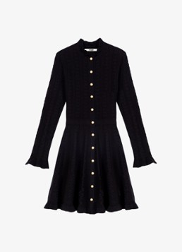 Maje Dames Mini jurk in wolblend in de kleur Zwart