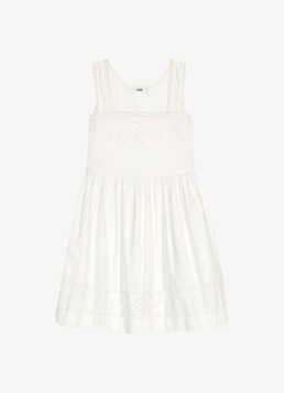 Maje Dames Korte jurk met kantbies in de kleur Wit