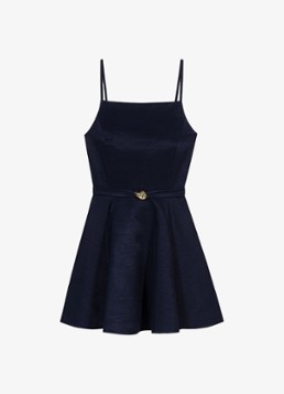 Maje Dames Uitlopende jurk met bandjes in de kleur Donkerblauw