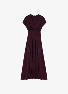 Maje Dames Midi jurk met jacquarddessin in de kleur Bordeauxrood