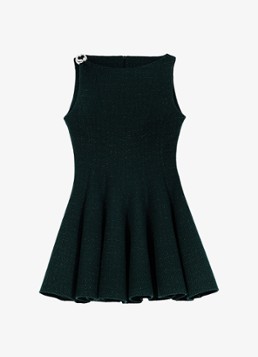 Maje Dames Mini jurk met tweed-look en lurex in de kleur Donkergroen