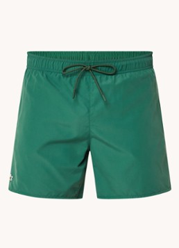 Lacoste Heren Uni zwemshorts met logo en steekzakken in de kleur Donkergroen, maat: L