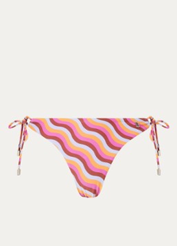 Beachlife Dames The Wave tanga bikinislip met streepprint in de kleur Paars, maat: 40