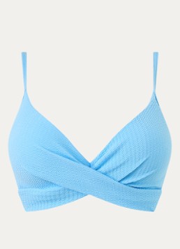 Beachlife Dames Bandeau bikinitop met structuur in de kleur Lichtblauw, maat: 44D