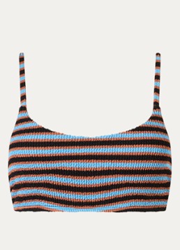 Beachlife Dames Bikinitop met streepprint in de kleur Zwart, maat: 38