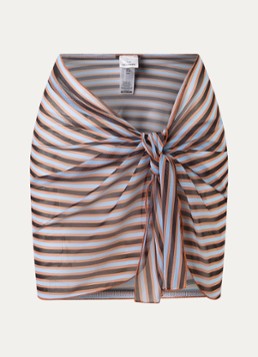 Beachlife Dames Pareo van mesh met streepprint in de kleur Oranjebruin, maat: S/M