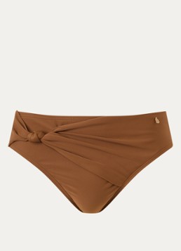 Beachlife Dames Bikinislip met plooidetail in de kleur Bruin, maat: 40