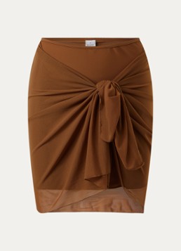 Beachlife Dames Strandrok met geknoopt detail in de kleur Bruin, maat: XL