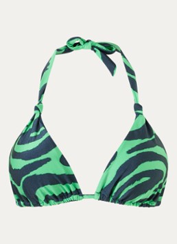 Beachlife Dames Bikinitop met zebraprint en uitneembare vulling in de kleur Groen, maat: 42D