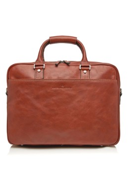 Castelijn & Beerens Verona laptoptas van leer met 15 inch laptopvak Cognac - Deal