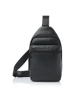 Castelijn & Beerens Heren Crossbodytas van leer in de kleur Zwart, maat: 17x31cm
