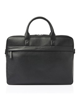 Castelijn & Beerens Moss laptoptas van leer met 17 inch laptopvak Zwart - Deal