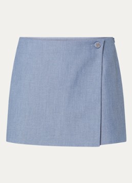NIKKIE Dames Parisa mini broekrok met overslag in de kleur Staalblauw