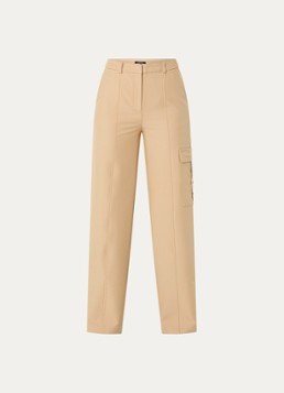 NIKKIE Dames Parlo high waist straight fit broek met klepzak in de kleur Camel