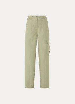 NIKKIE Dames Parlo high waist straight fit broek met klepzak in de kleur Groen