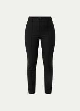 NIKKIE Dames Peoria high waist slim fit pantalon met persplooi in de kleur Zwart