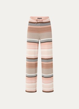 NIKKIE Dames Pilazio high waist wide fit palazzo broek met grafische print in de kleur Zalmroze