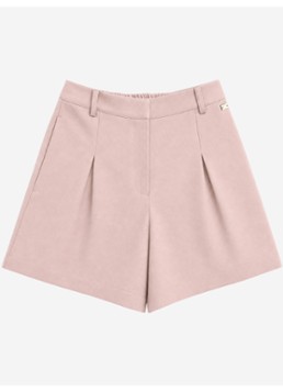 NIKKIE Dames Reims high waist straight fit korte broek met steekzakken in de kleur Peach Skin