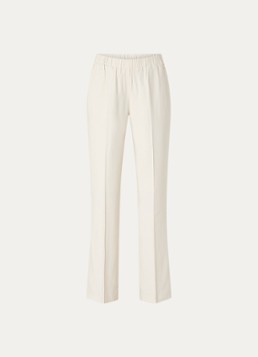 NIKKIE Dames Riva mid waist straight fit chino met persplooi en steekzakken in de kleur Creme