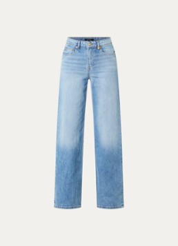 NIKKIE Dames Rubis high waist straight leg jeans met lichte wassing in de kleur Indigo