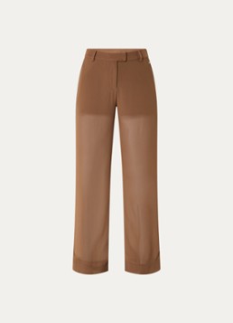 NIKKIE Dames Rioverde high waist straight fit pantalon van mesh in de kleur Bruin