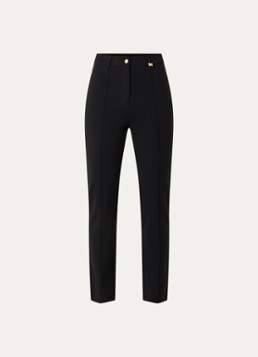 NIKKIE Dames Rivello high waist slim fit pantalon van jersey met siernaad in de kleur Zwart