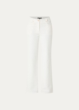 NIKKIE Dames Rosetta mid waist straight leg jeans met gekleurde wassing in de kleur Wit