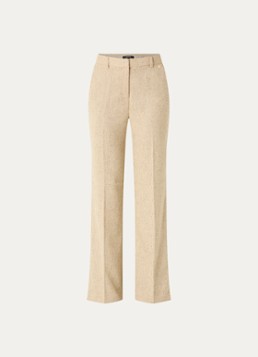NIKKIE Dames Reza mid waist straight fit broek met steekzakken in de kleur Vanillegeel