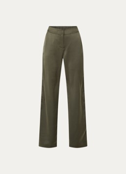 NIKKIE Dames Aivy high waist loose fit pantalon van satijn in de kleur Bronsgroen