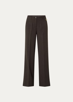 NIKKIE Dames Aisley high waist straight fit pantalon met persplooi in de kleur Chocoladebruin