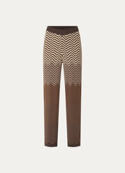 NIKKIE Dames Avva fijngebreide broek met print in de kleur Bruin