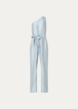 NIKKIE Dames Alira loose fit jumpsuit met asymmetrische hals in de kleur Lichtblauw
