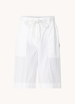 Moncler Dames High waist loose fit korte broek met trekkoord in de kleur Wit, maat: 36