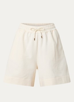 Moncler Dames High waist loose fit korte broek met steekzakken in de kleur Creme, maat: M