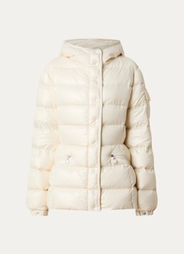 Moncler Dames Barante gewatteerd jack met donsvulling en capuchon in de kleur Creme, maat: S