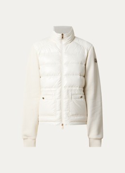 Moncler Dames Sweatvest met gewatteerd voorpand in de kleur Gebroken wit, maat: L