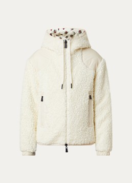 Moncler Dames Reversible gewatteerd vest van teddy in de kleur Ivoor, maat: M