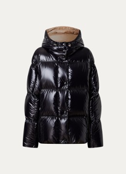 Moncler Dames Parana puffer jack met donsvulling en ritszakken in de kleur Zwart, maat: 36