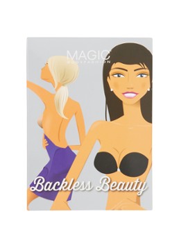 MAGIC Bodyfashion Dames Backless Beauty strapless plak bh push-up in de kleur Lichtbruin, maat: D