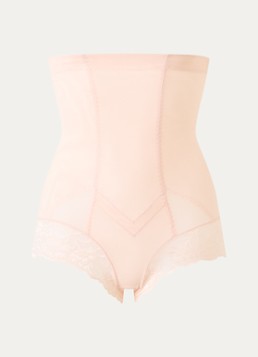 MAGIC Bodyfashion Dames Super Control corrigerende high waist string met kant in de kleur Beige, maat: XL