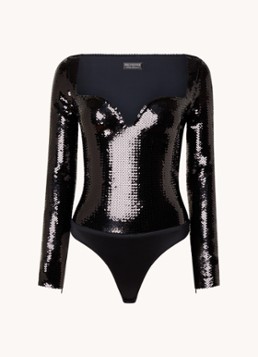 Balenciaga Dames Body met pailletten in de kleur Zwart, maat: 36