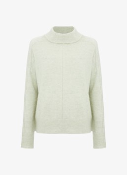 Phase Eight Dames Jordan fijngebreide trui in alpaca wolblend met col in de kleur Lindegroen