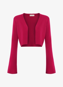 Phase Eight Dames Yasmin fijngebreide bolero met ribstructuur in de kleur Donkerroze