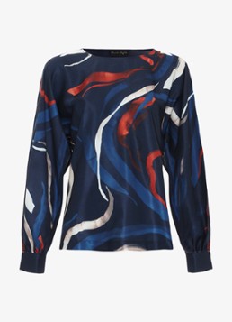 Phase Eight Dames Alora top met print in de kleur Donkerblauw