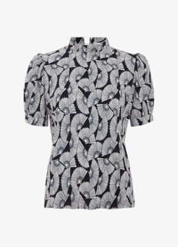 Phase Eight Dames Samiha top met print en structuur in de kleur Blauw